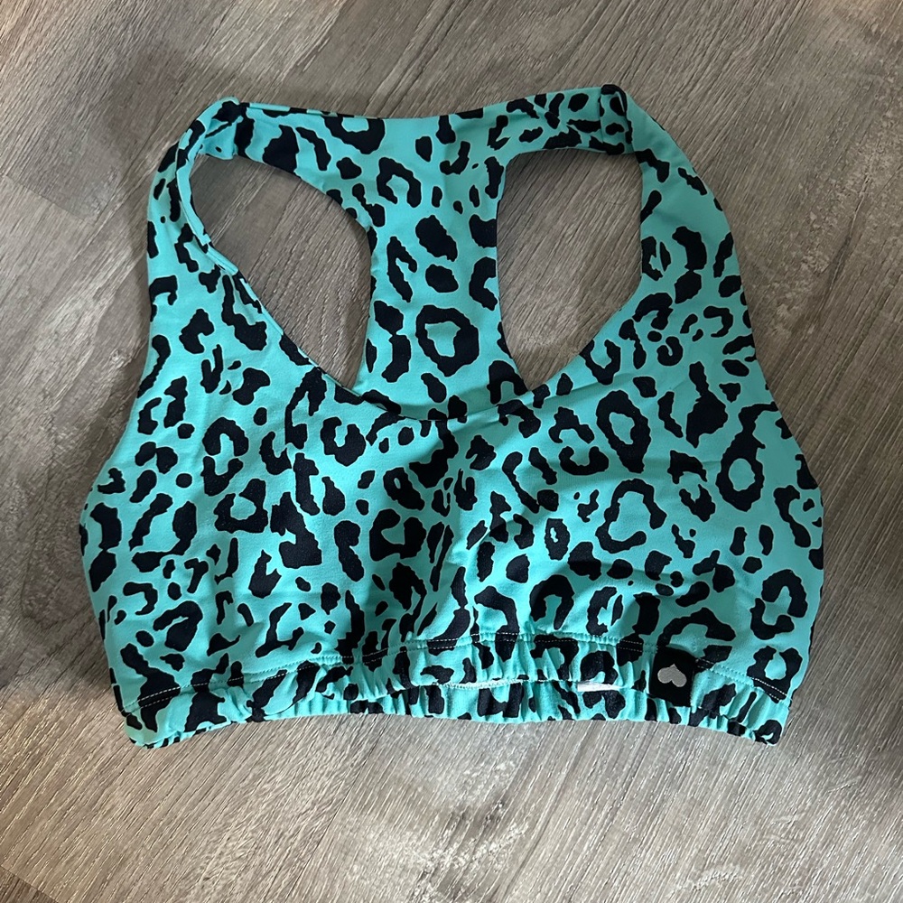 Leopard Teal Sports Bra by Booty By Brabants